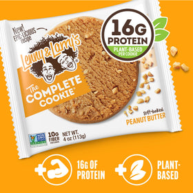 Nutrition facts panel for Lenny & Larry's Peanut Butter cookie, 16g protein