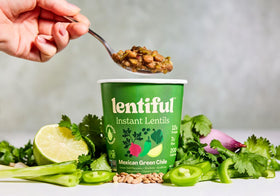 Lentiful Instant Lentil Cups Homestyle Chili—hearty flavor with fiber at work.