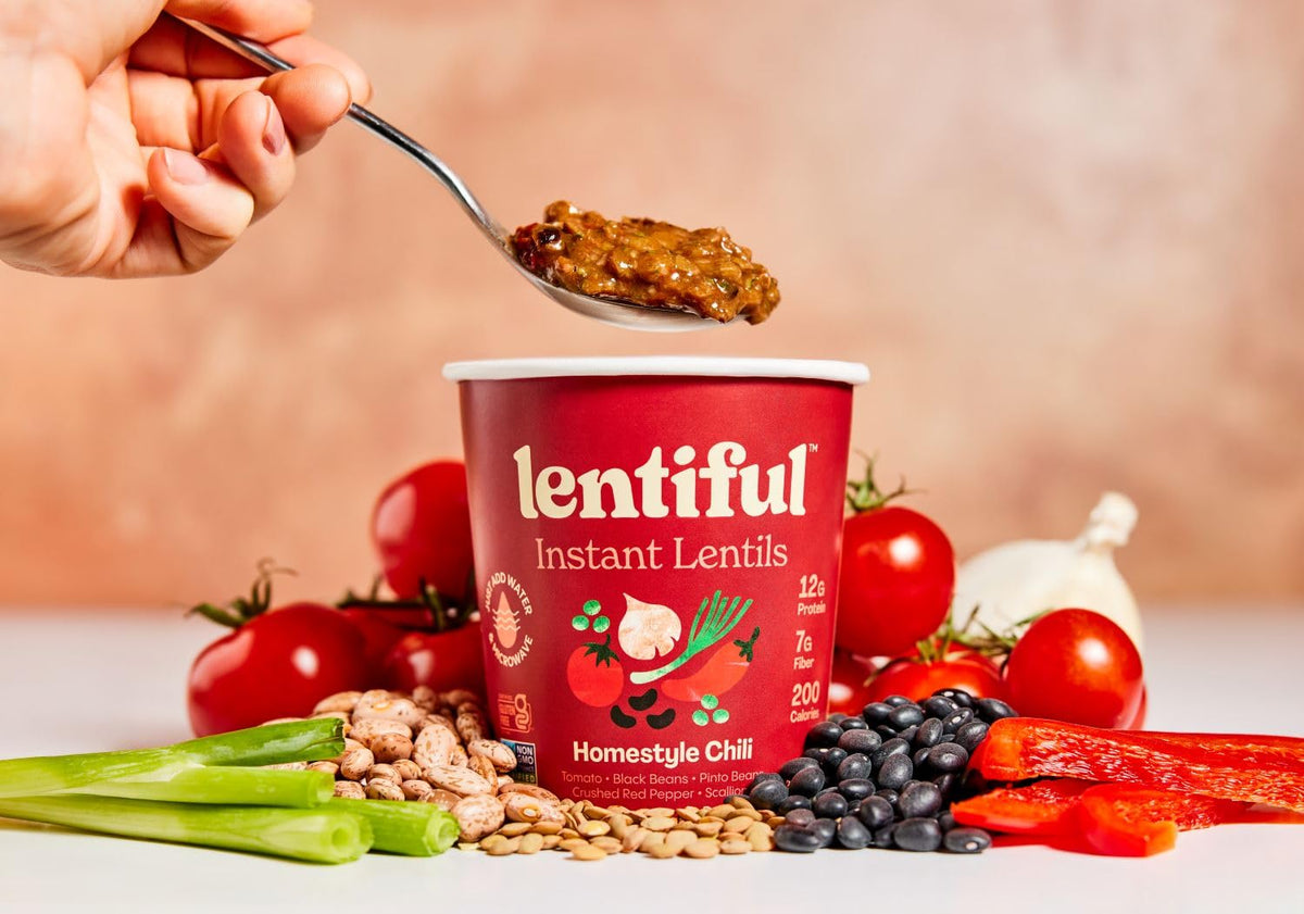 Lentiful Instant Lentil Cups Thai Coconut Curry—tropical spice in minutes.