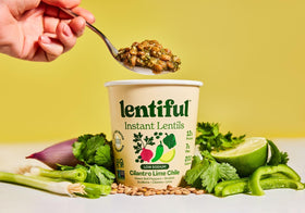 Lentiful Tomato Bolognese cup provides savory comfort with plant-based protein.