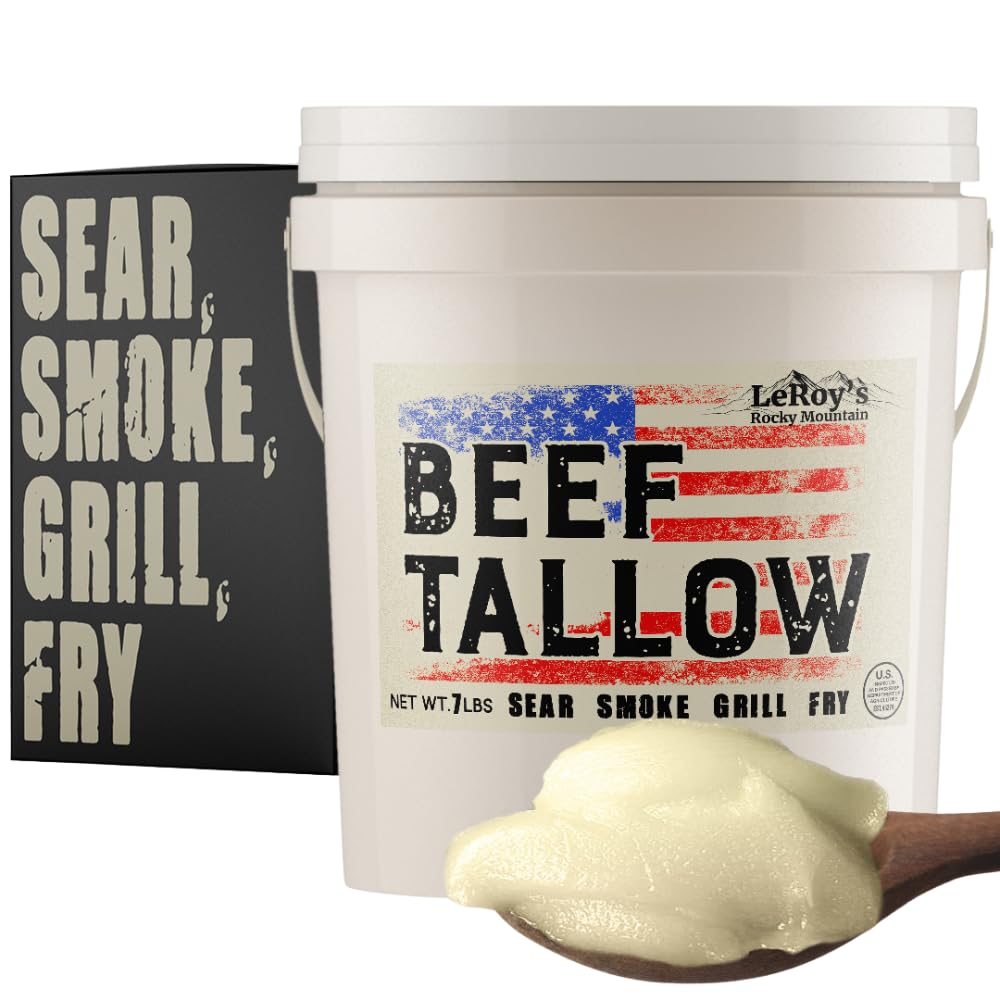 LeRoy's Rocky Mountain beef tallow USA-made label emphasizes quality.
