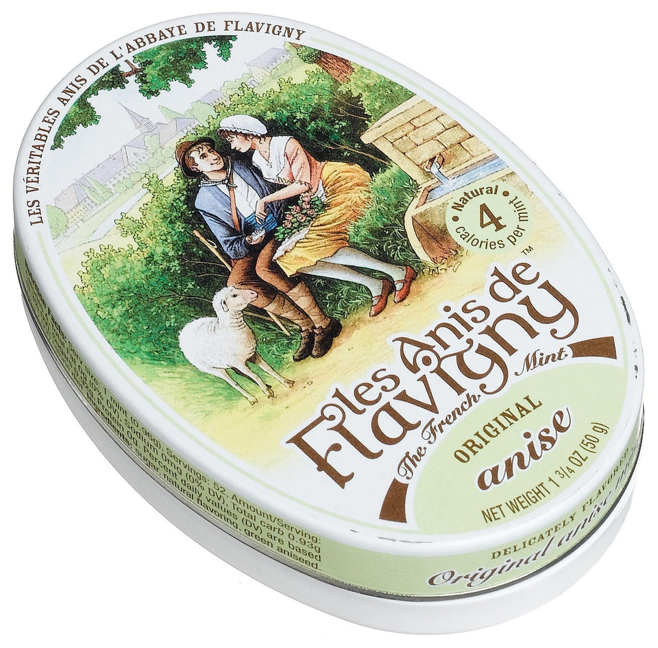 Les Anis de Flavigny anise candy center highlights a green seed core for a refreshing, flavorful bite.