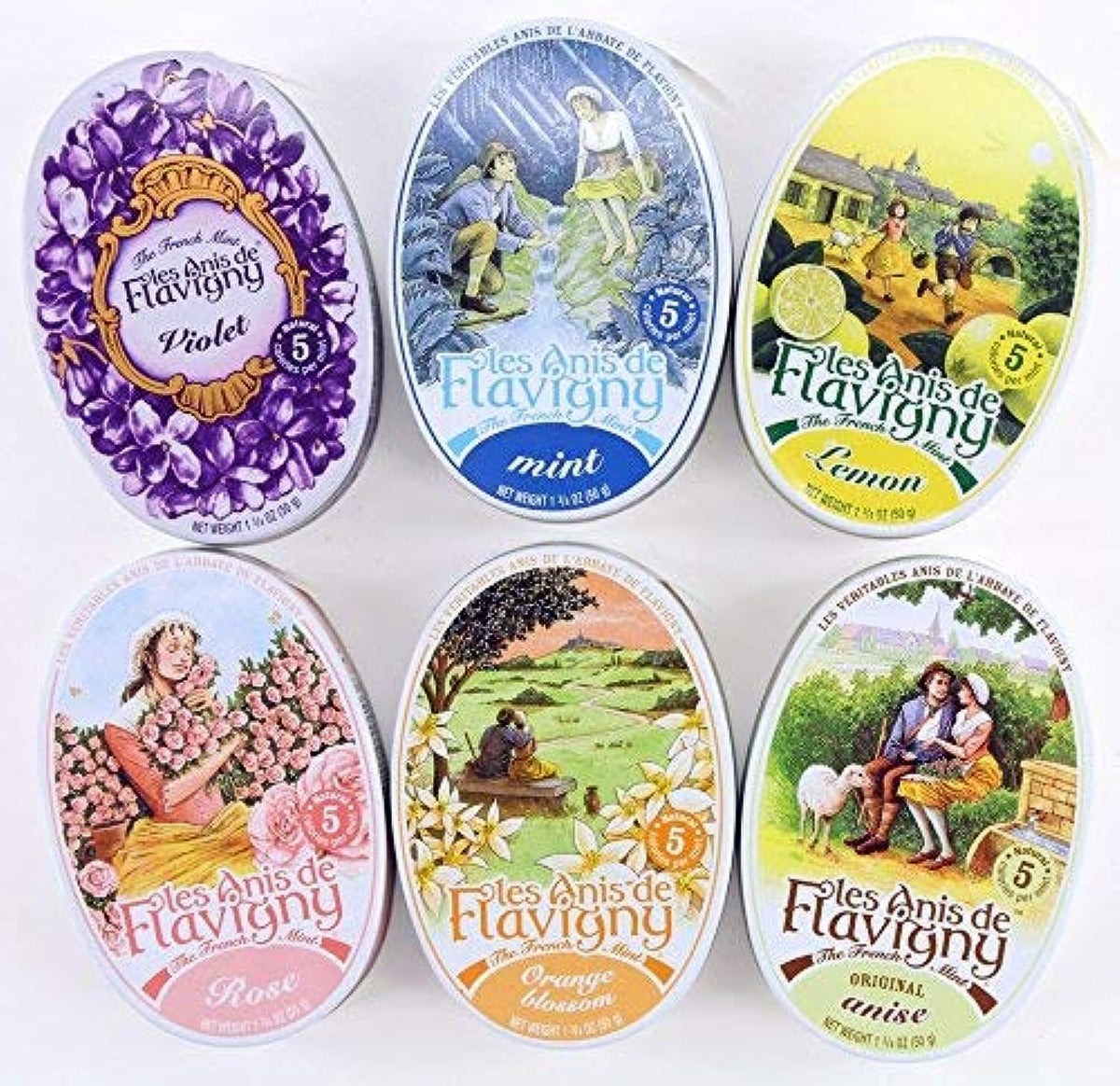 Les Anis de Flavigny Original Anise mint in a resealable tin for travel.