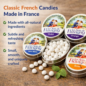 Les Anis de Flavigny natural ingredients highlight simple, pure French sweetness.