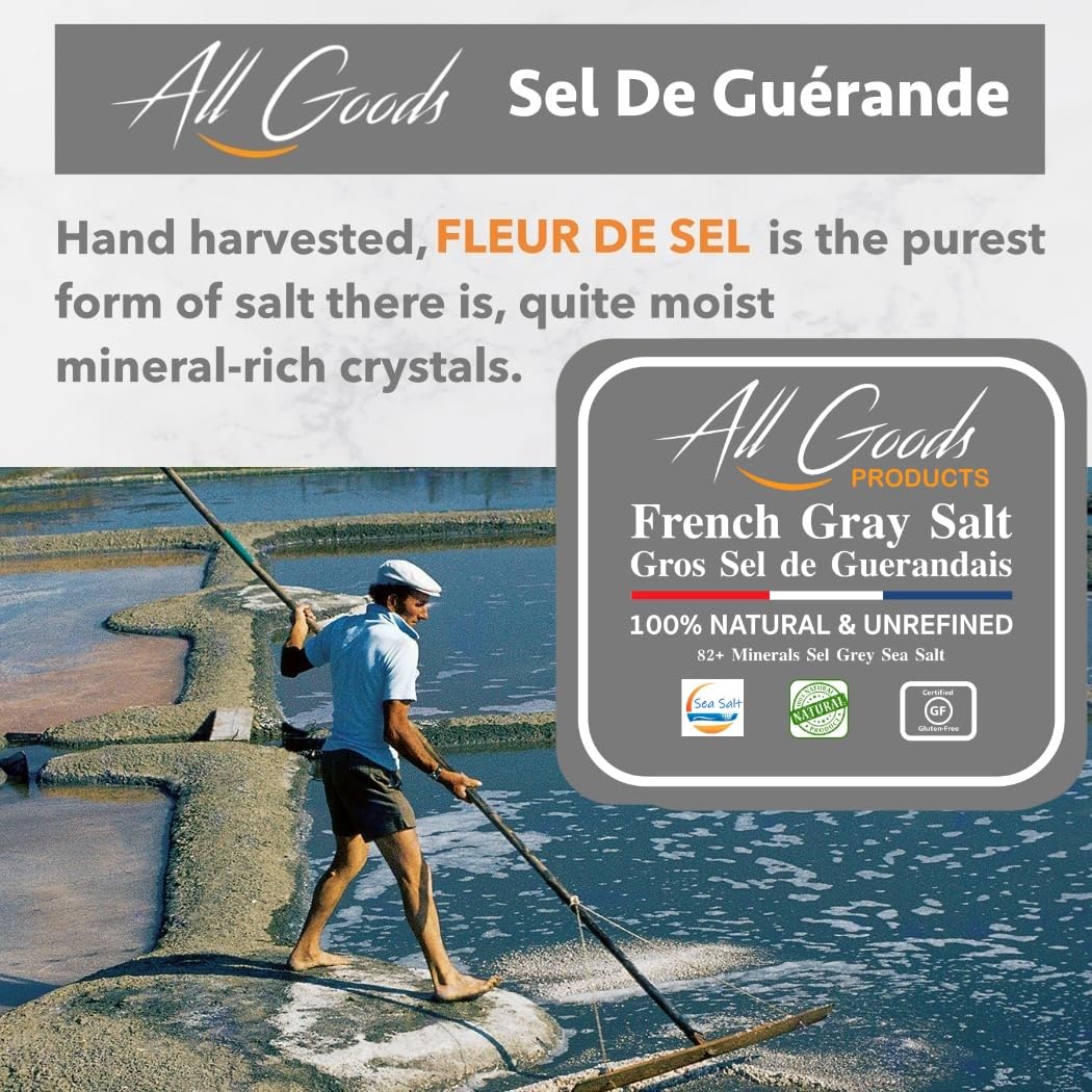 Les Guerandais origin label on salt package signaling genuine French sea salt