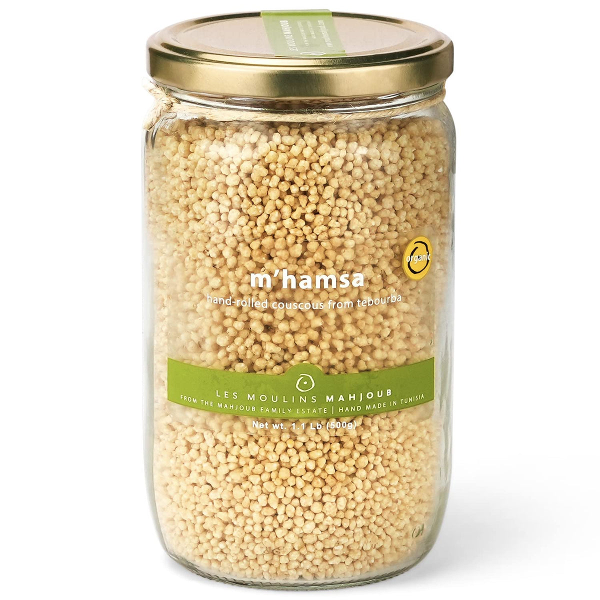 Les Moulins Mahjoub M’hamsa couscous hand-rolled, ideal for tagines and salads.