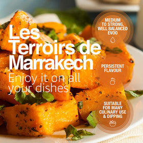 Les Terroirs De Marrakech drizzle-ready olive oil ideal for finishing.