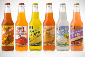 Lester's Fixins outrageous flavor soda label highlights cucumber-cool taste.