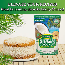 Let's Do Organic coconut shreds for baking with zero added sugar