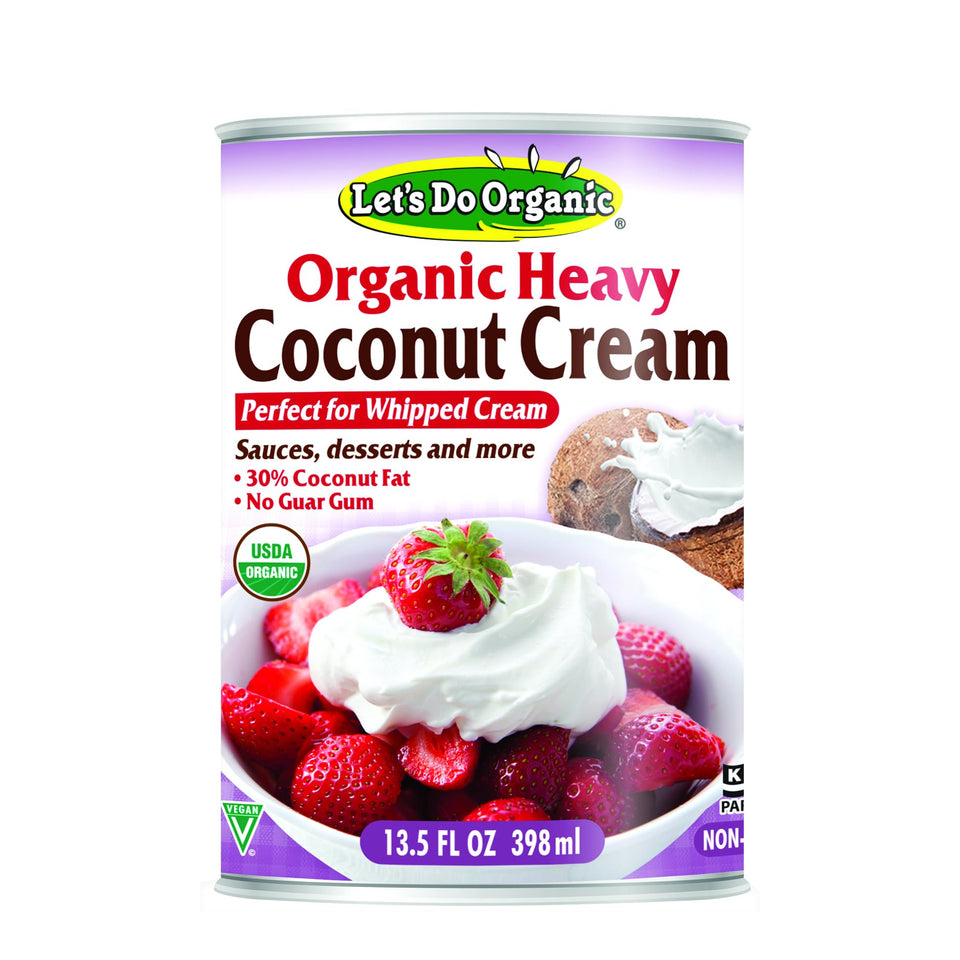 Let’s Do Organic Heavy Coconut Cream can front shows premium quality and pure ingredients.