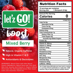 Let'z Go Clean Energy Drink Mix Orange Citrus packet offers a sugar-free caffeine lift