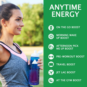 Let'z Go Clean Energy Drink Mix beside a prepared glass for easy serving