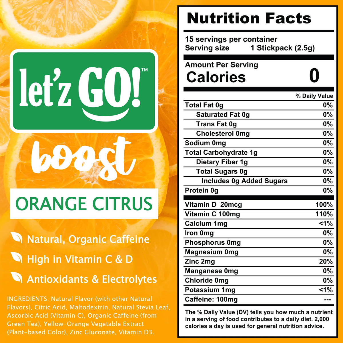 Let'z Go Clean Energy Drink Packet Mixed Berry delivers refreshing flavor, sugar-free