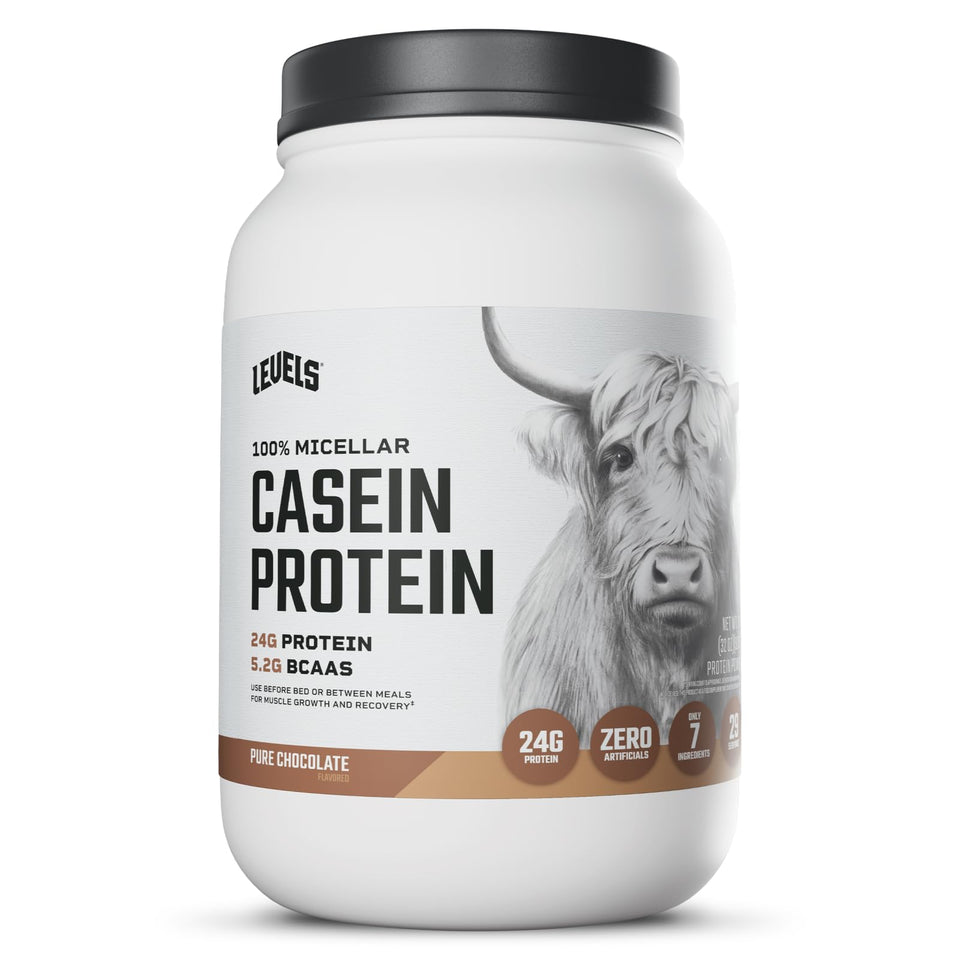Levels Chocolate Casein being poured into a glass for a shake