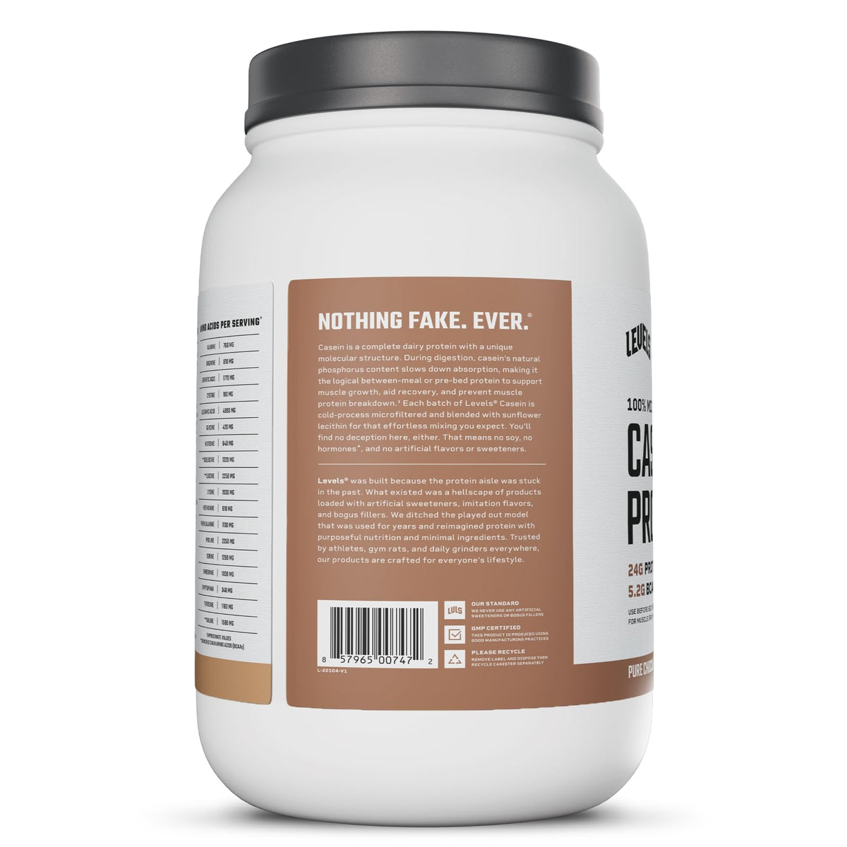 Micellar casein powder scoop ready for blending