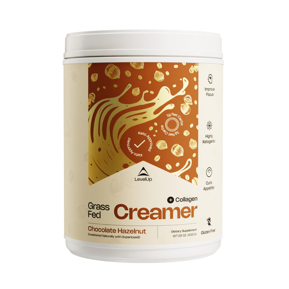 LevelUp Creamer bottle pour shows energizing MCT oil for a smooth morning boost.