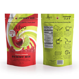 LEVO Gummy Mix Cherry Limeade gummies arranged in a silicone mold for quick treats.