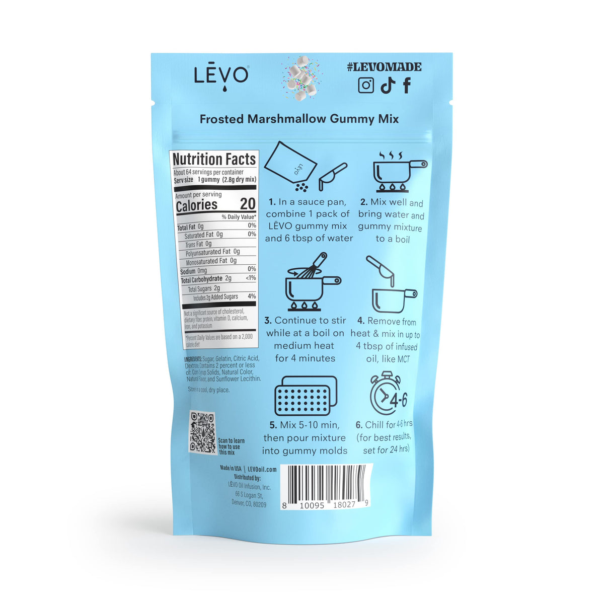 LEVO Gummy Mix dry ingredients closeup for customizable edible treats