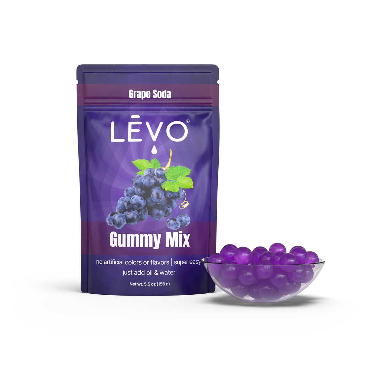 LEVO Gummy Mix grape soda molds for easy, personalized gummies.