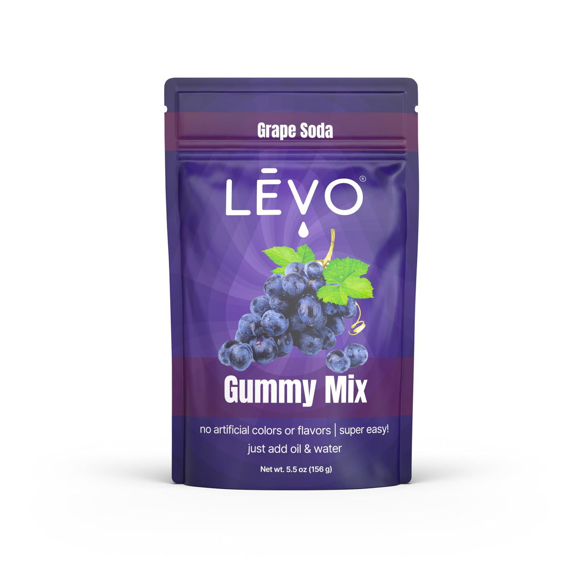 LEVO Gummy Mix Grape Soda pack ready for homemade infused gummies.