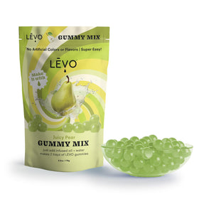 LEVO Gummy Mix Juicy Pear finished gummies on plate