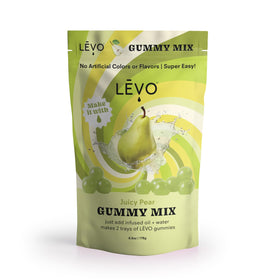 LEVO Gummy Mix Juicy Pear jar ready for DIY infusions