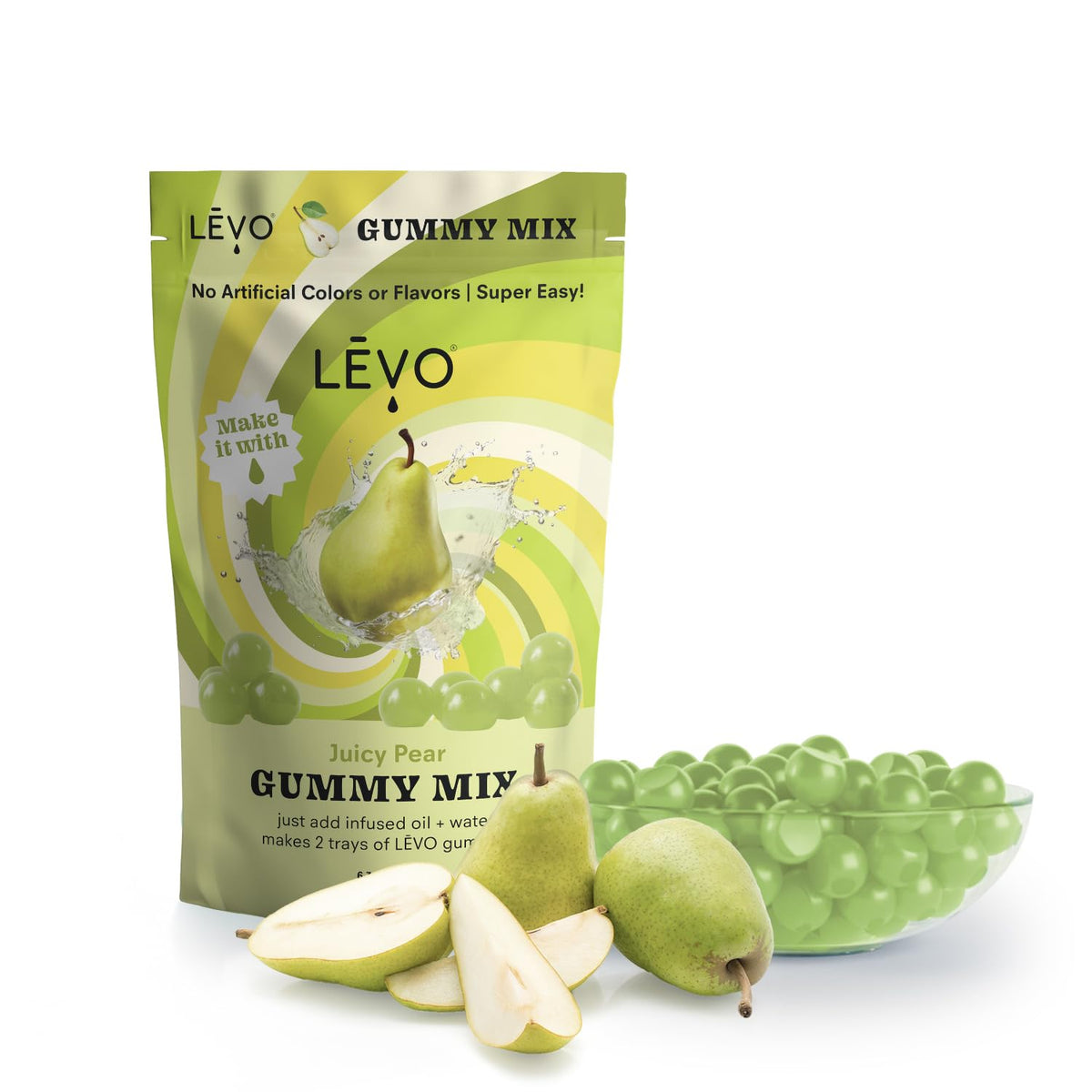 LEVO Gummy Mix Juicy Pear mold shaping gummies
