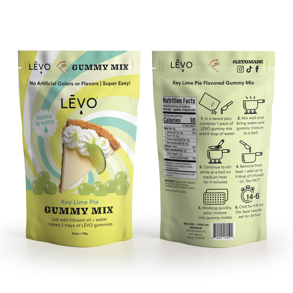 LEVO infusion setup with gummy mix demonstrating customizable potency possibilities.