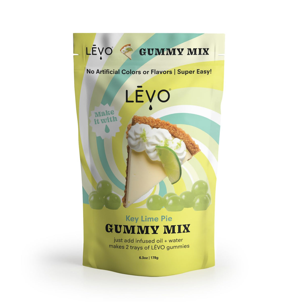 LEVO Gummy Mix Key Lime Pie pack shot for easy at-home gummies.