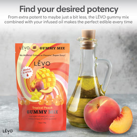 LEVO Gummy Mix Tropical Peach mold-filled gummies ready to set