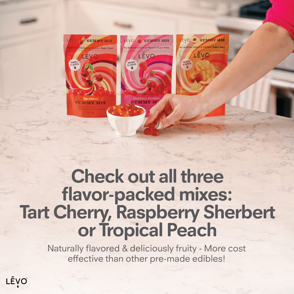 LEVO Gummy Mix Tropical Peach storage jar preserves freshness