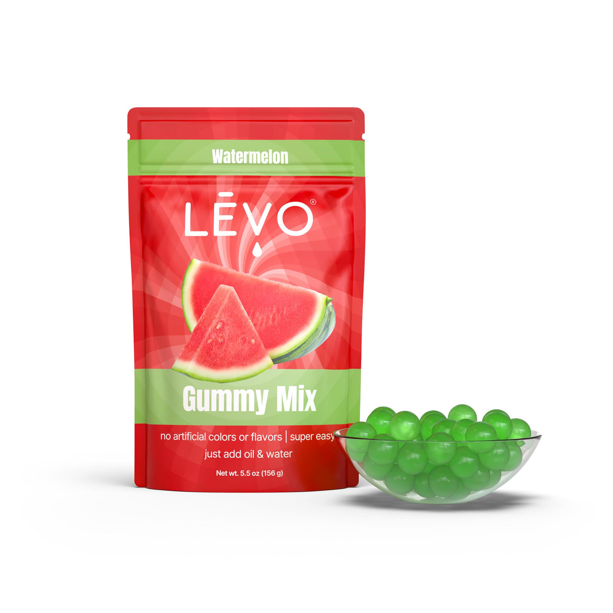 LEVO infusion machine with gummy mix enables customizable potency and flavor.