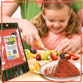 Li Hing Mui powder on arare for a flavorful crunch.