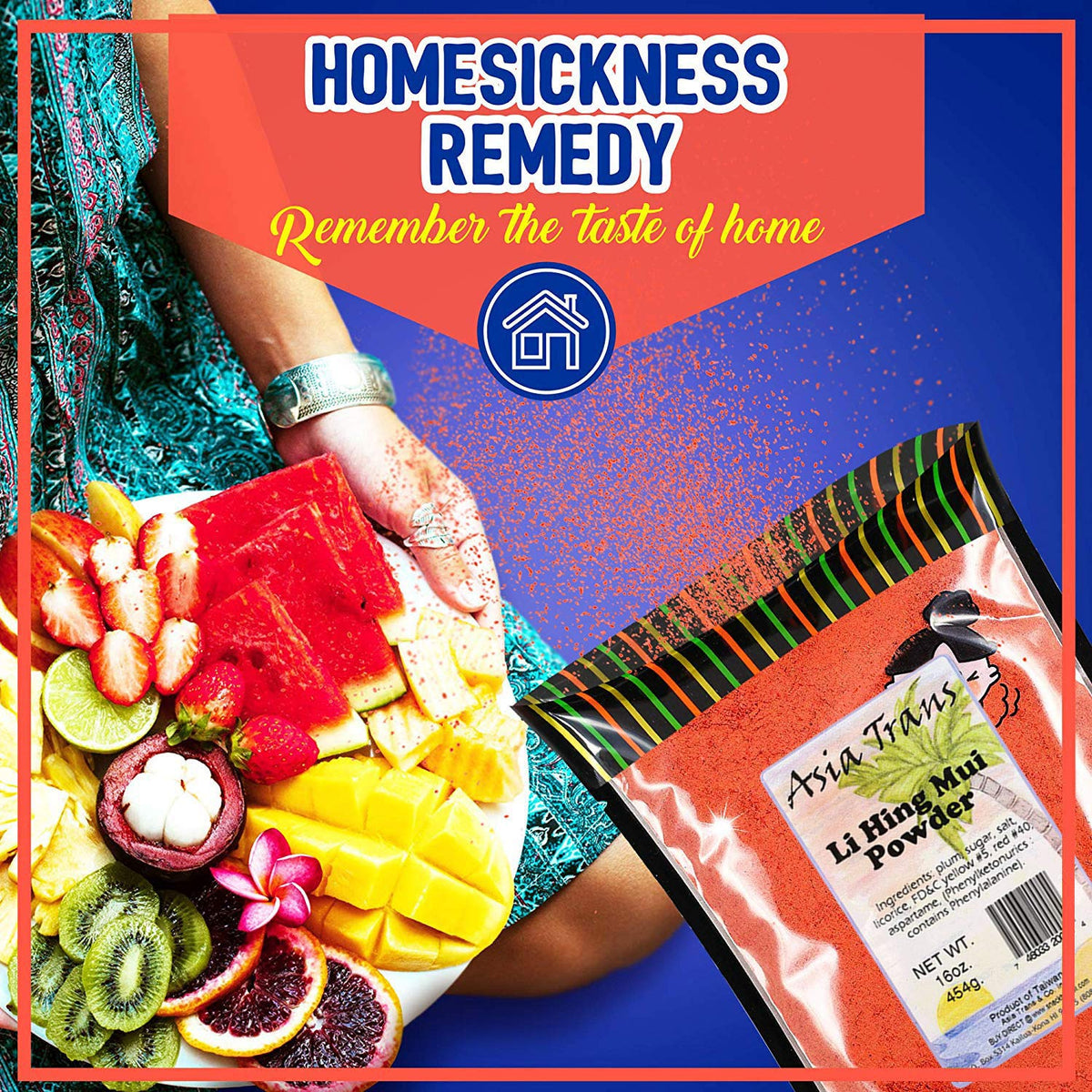 Li Hing Mui powder dusted on gummies for colorful flavor.