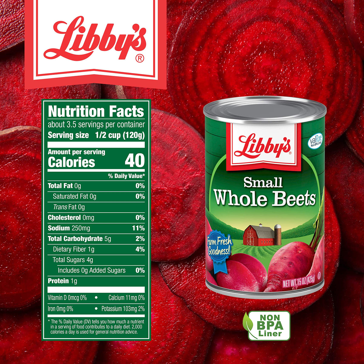 USA-grown Libby's beets support farm-to-table meals.
