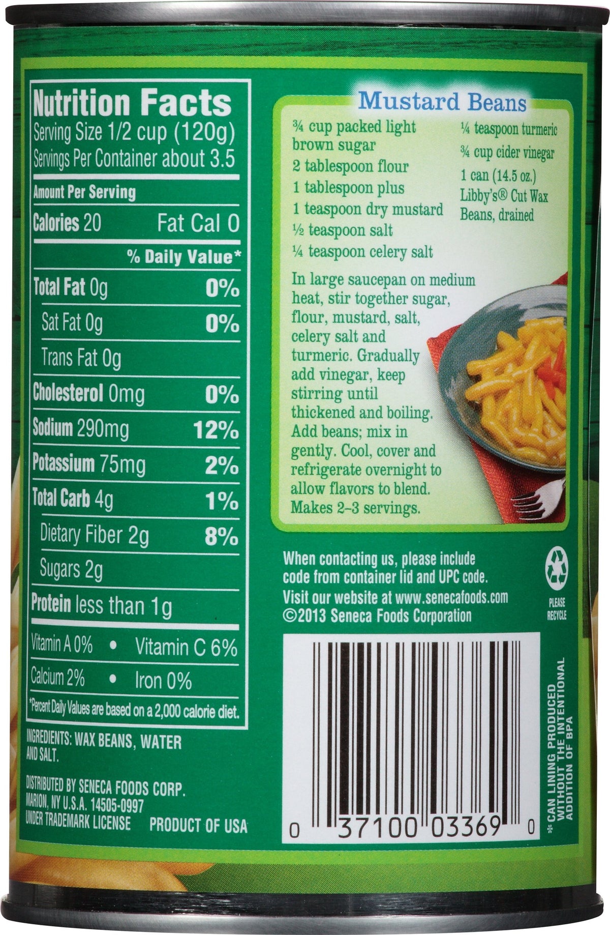 Libby's Cut Wax Beans can, shelf-stable convenience for quick meals.