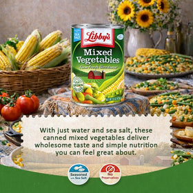 Libby's Mixed Vegetables are USA-grown, highlighting local farm origins.