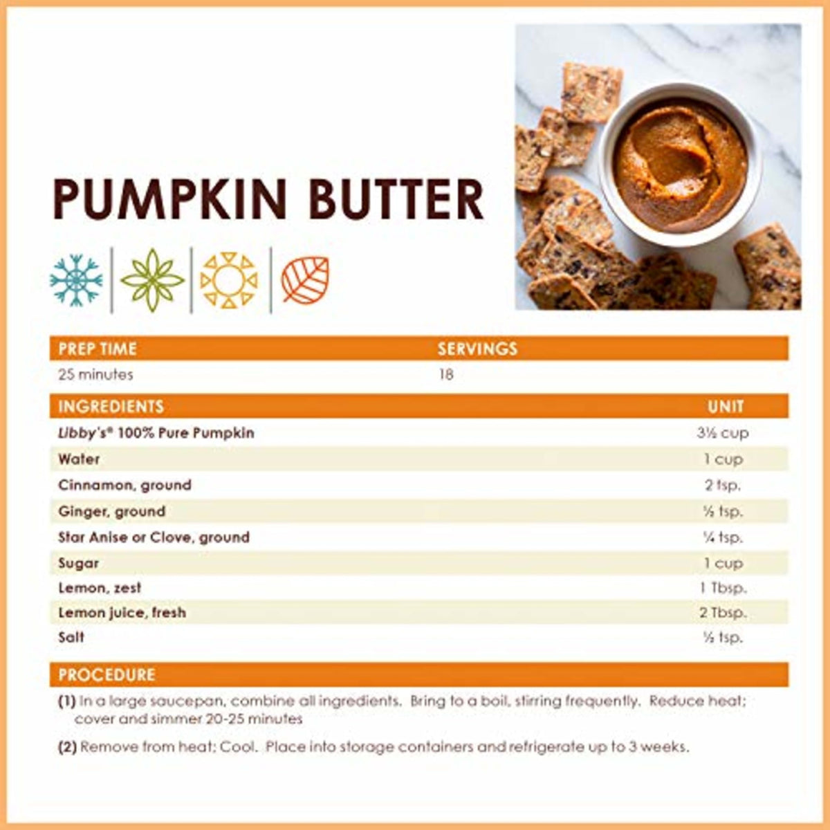 Libby’s pumpkin enhances pancakes and soups with autumn sweetness.