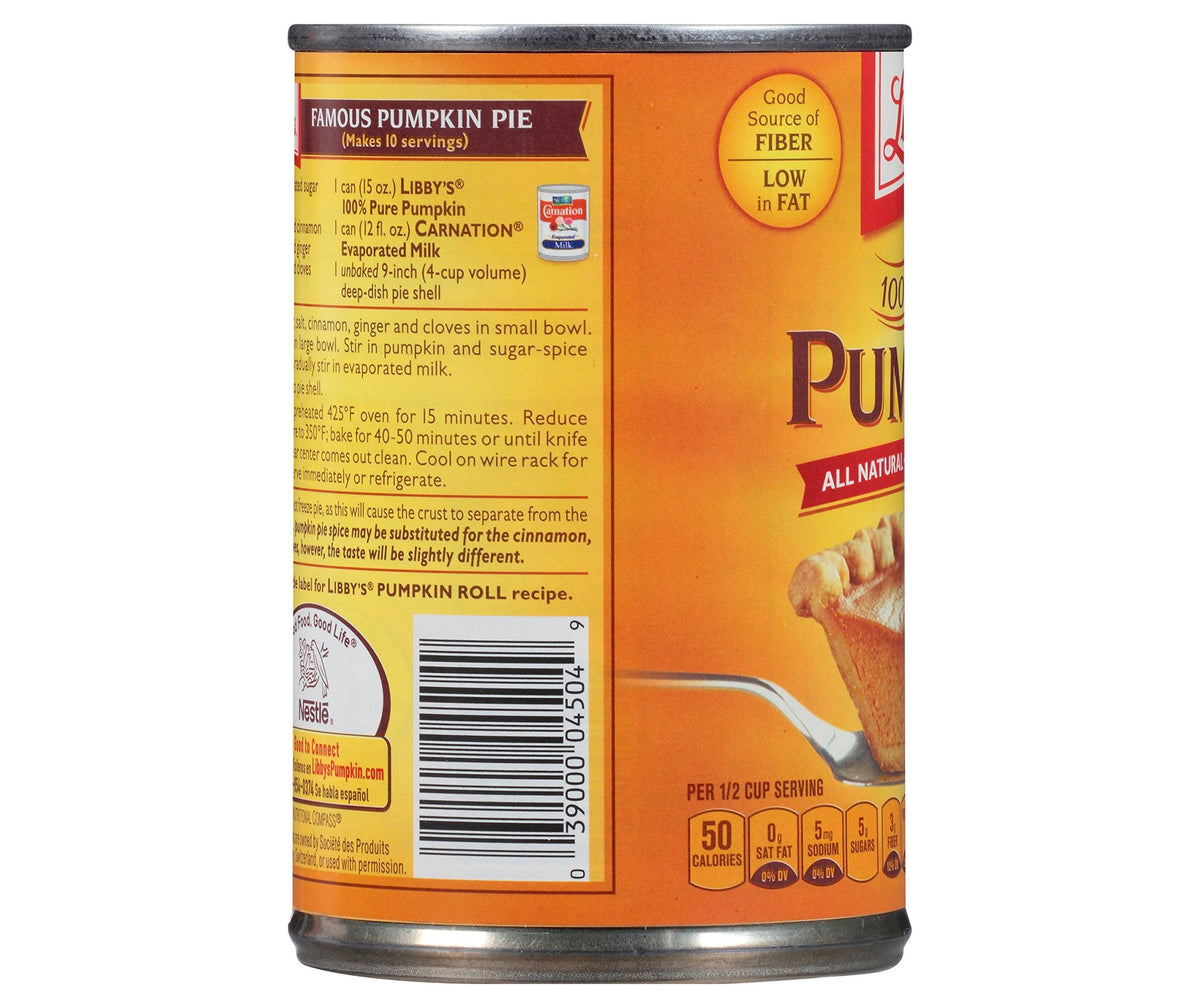 Libby's pumpkin puree used to create creamy pumpkin pie and muffins.
