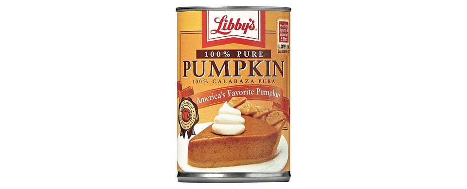 Libby's two-pack pumpkin cans ready for baking and seasonal recipes.