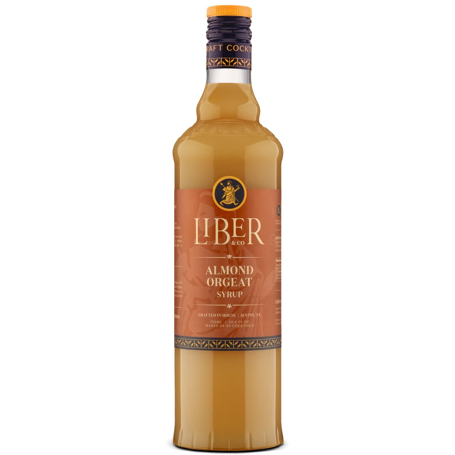 Liber & Co Almond Orgeat bottle highlights premium almonds for authentic tiki cocktails