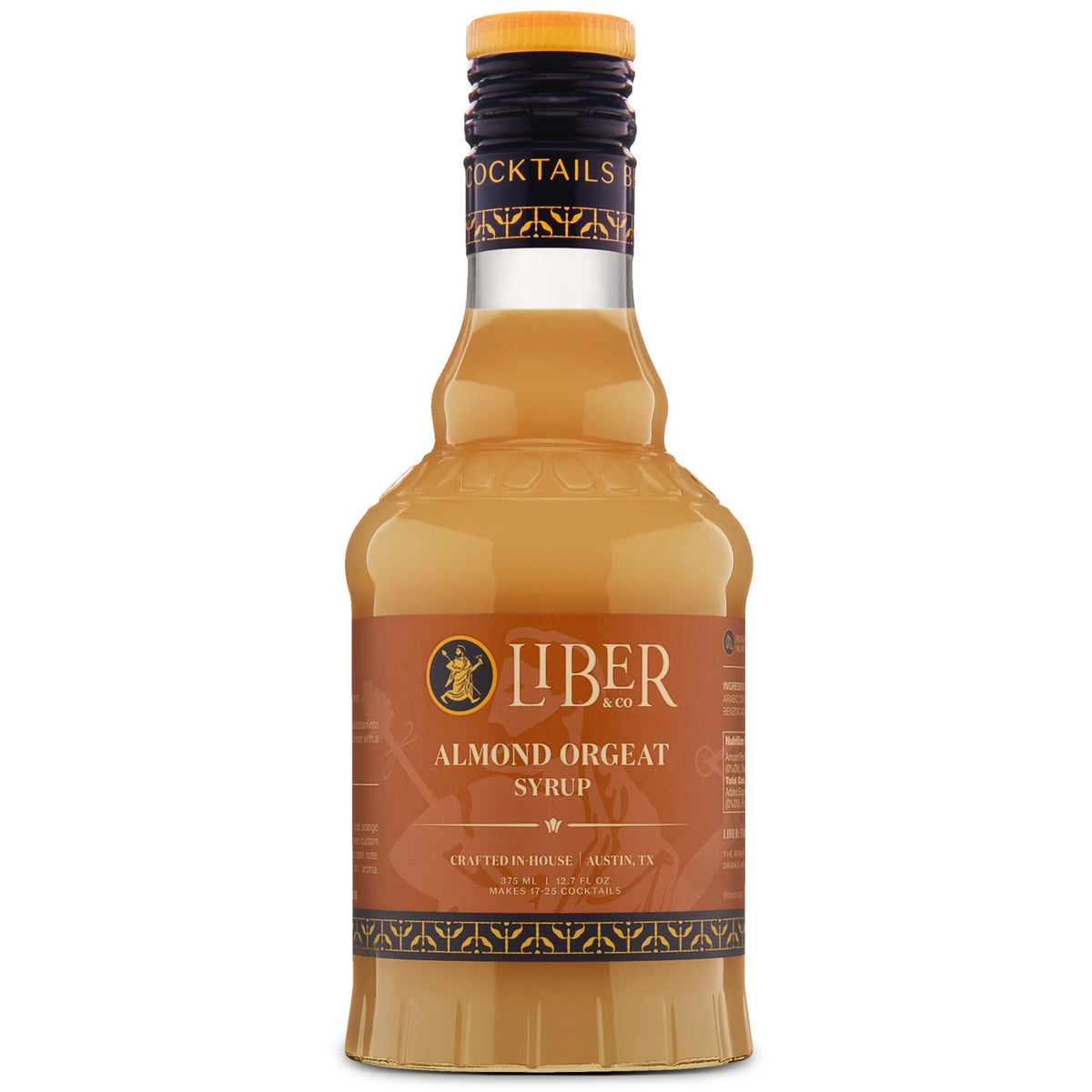 Liber & Co. Almond Orgeat Syrup bottle with rich almond aroma for tiki cocktails