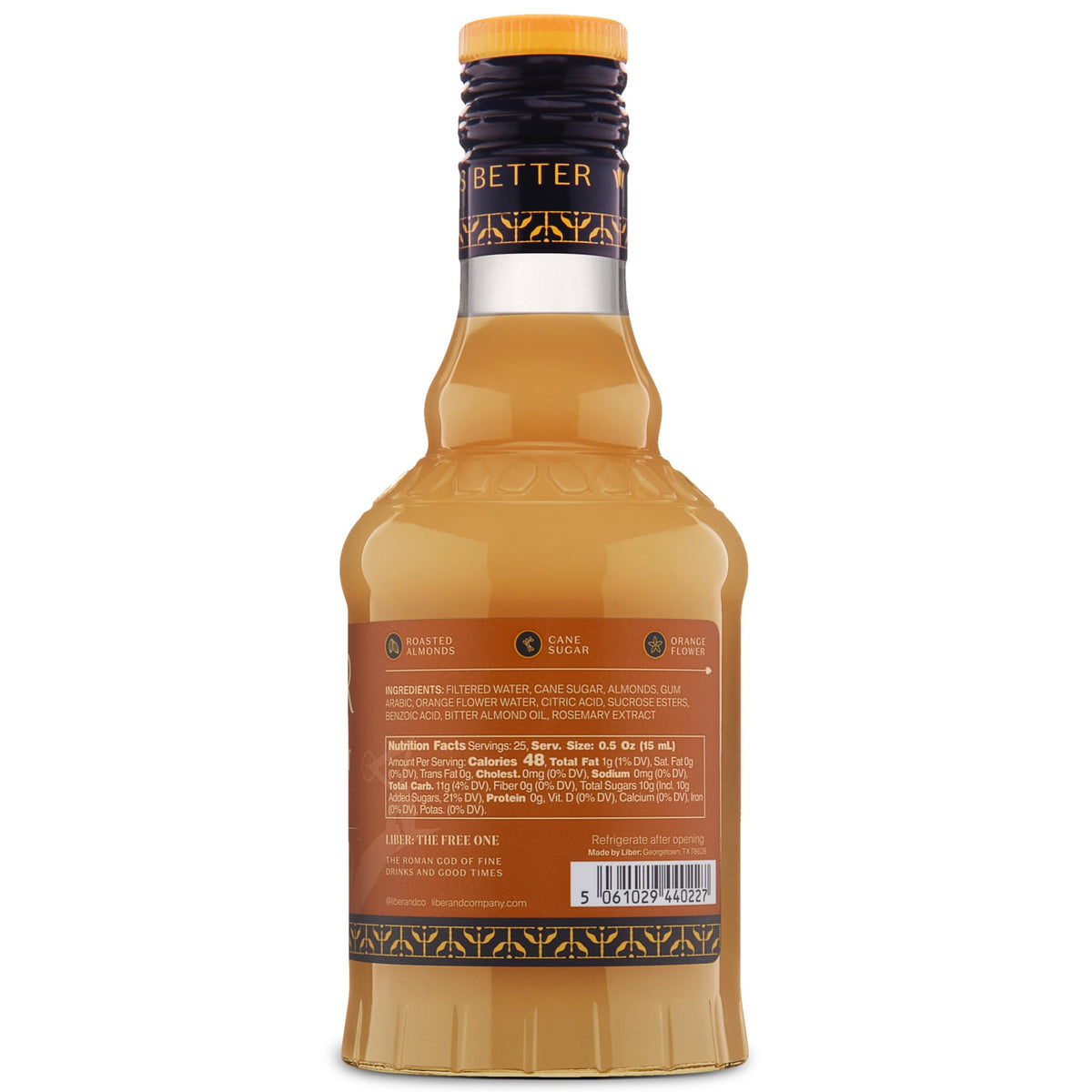 Liber & Co. Almond Orgeat Syrup added to coffee for a creamy, aromatic morning treat