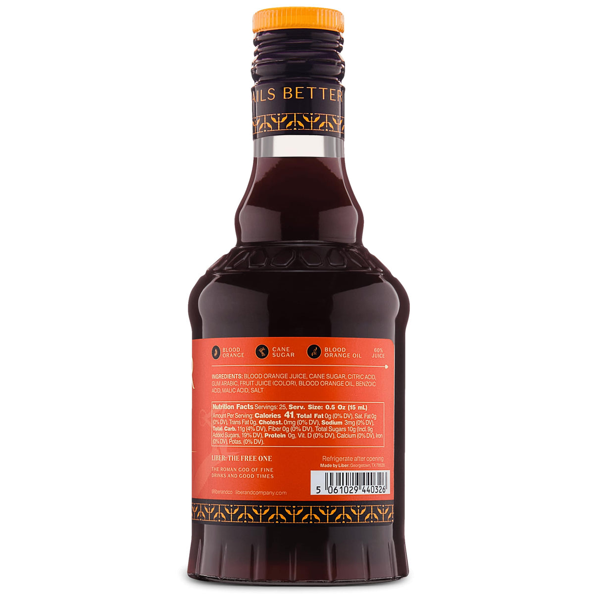 Liber & Co Blood Orange Syrup serving setup invites creative, alcohol-free beverages.