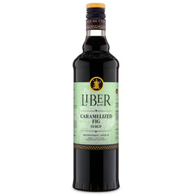 Liber & Co. caramelized fig syrup bottle with rich amber color for cocktails.