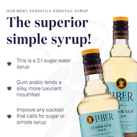 Liber & Co. gum-syrup-pour action shows pour-ready convenience for classic drinks.