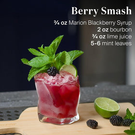 Liber & Co. Marion Blackberry Syrup close-up of ripe marionberries highlighting rich flavor.