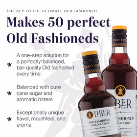 Liber & Co. Old Fashioned Mix bottle closeup shows bitters and orange notes.