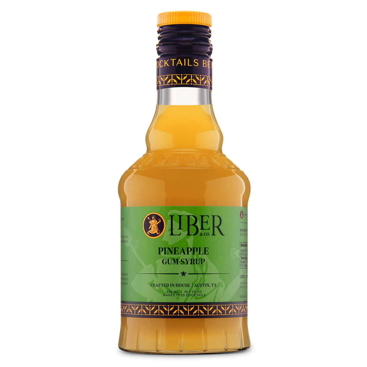 Liber & Co Pineapple Gum Syrup bottle front for premium tiki cocktails