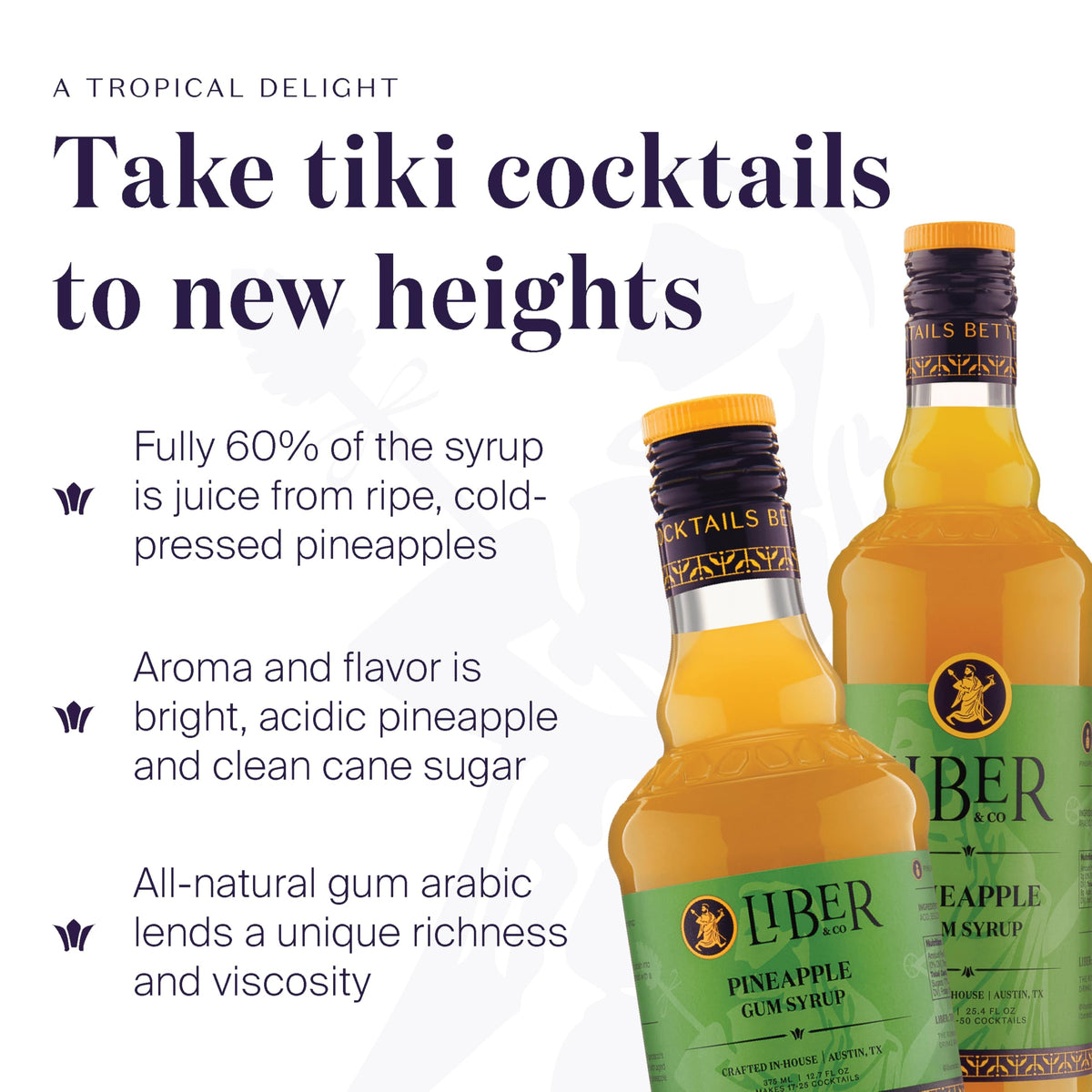 Liber & Co Pineapple Gum Syrup being poured for vibrant tropical cocktails